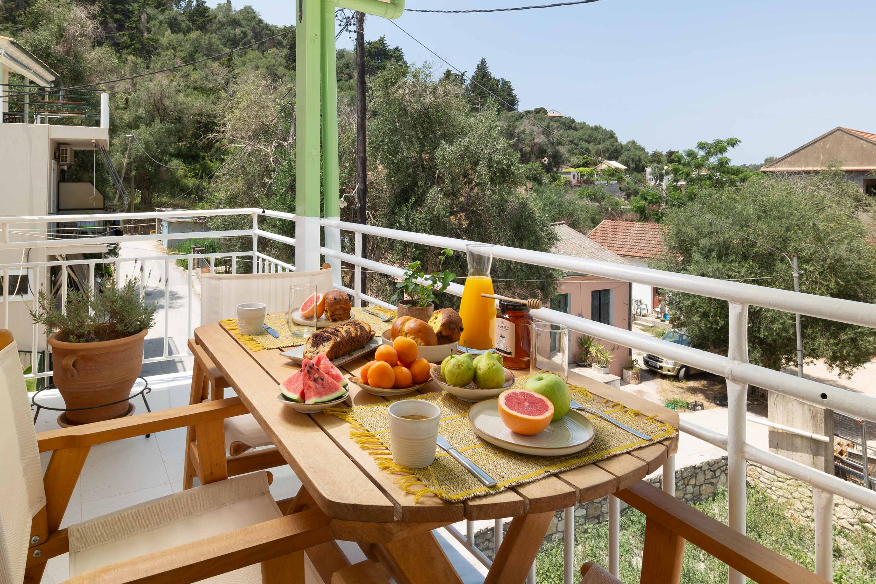 Breakfast on the terrace at Venti di Paxos