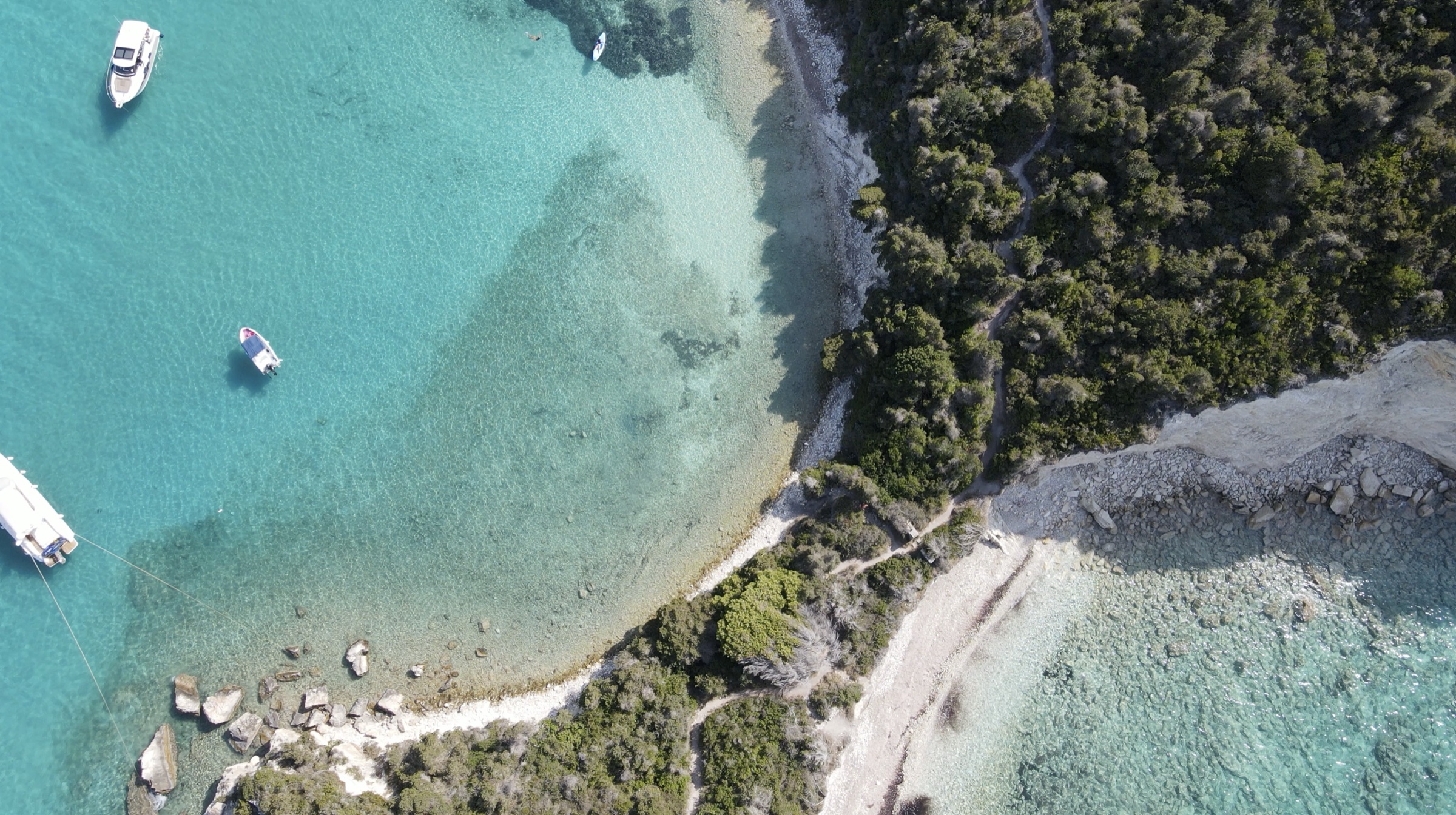 Scenic view of Paxos coastline